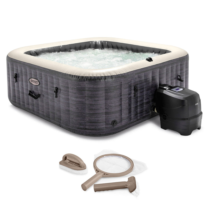 Intex Plus Inflatable Square Hot Tub Spa w/Maintenance Accessory Kit (Used)