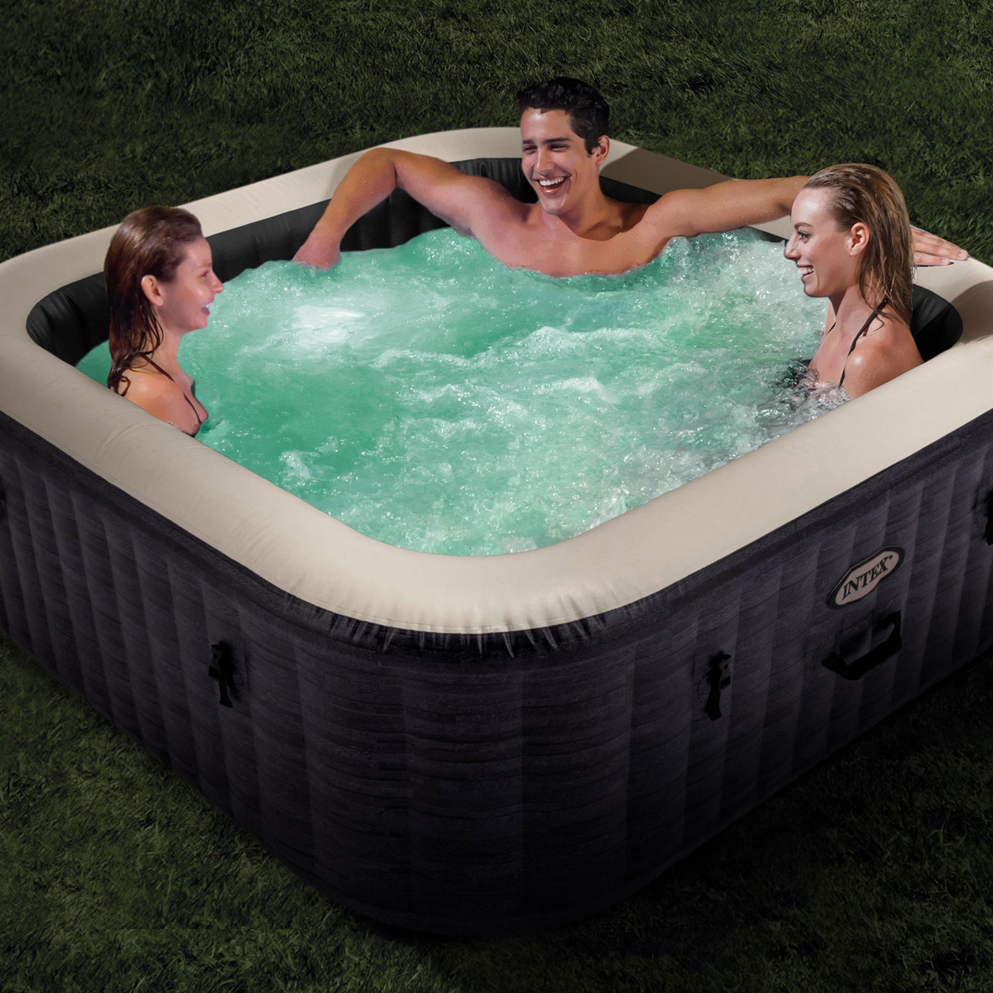 Intex Plus Inflatable Square Hot Tub Spa w/Maintenance Accessory Kit (Used) - VMInnovations