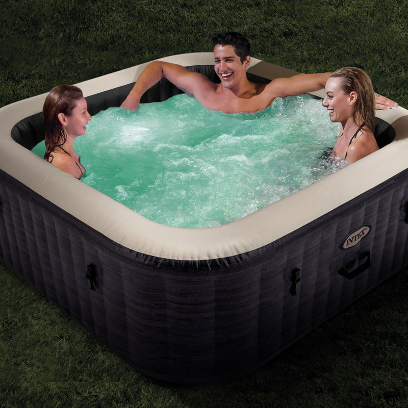 Intex PureSpa Plus Inflatable Square Hot Tub Spa with Maintenance Accessory Kit