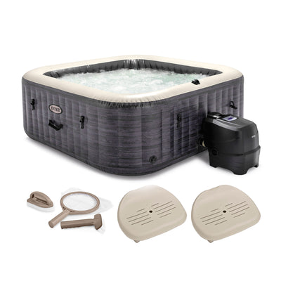 Intex PureSpa Plus Inflatable Spa, Maintenance Kit, & Removable Seat (2 Pack)