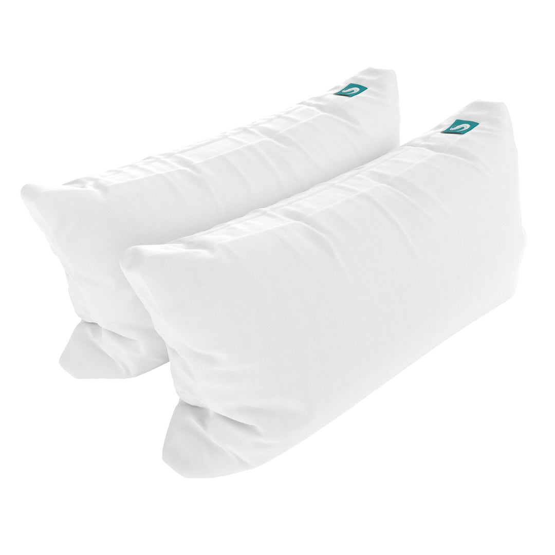 Sleepgram Bed Support Sleeping Pillow with Cover, King Size, White (2 Pack)