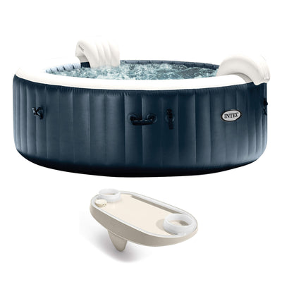 Intex PureSpa Plus Portable Inflatable Hot Tub Jet Spa w/ Phone Tray Accessory