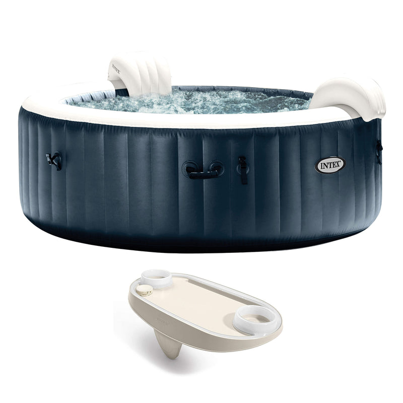 Intex PureSpa Plus Portable Inflatable Hot Tub Jet Spa w/ Phone Tray Accessory