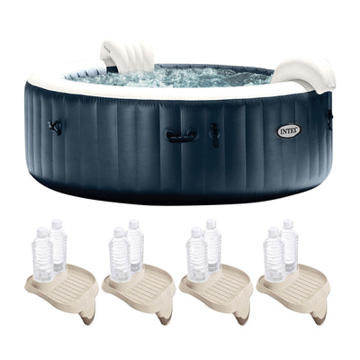 Intex PureSpa Plus Portable Inflatable Hot Tub, 85x28", w/ 4 Cup Holders & Trays