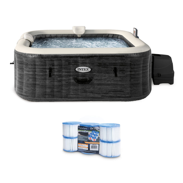 Intex PureSpa Plus Greystone Hot Tub, 94x28", with S1 Filter Cartridge 6-Pack