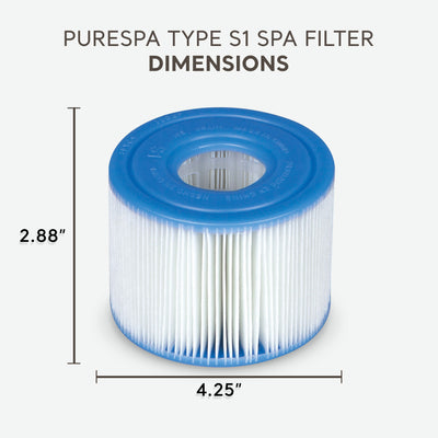 Intex PureSpa Plus Greystone Hot Tub, 94 x 28", w/ S1 Filter Cartridge (12 Pack) - VMInnovations