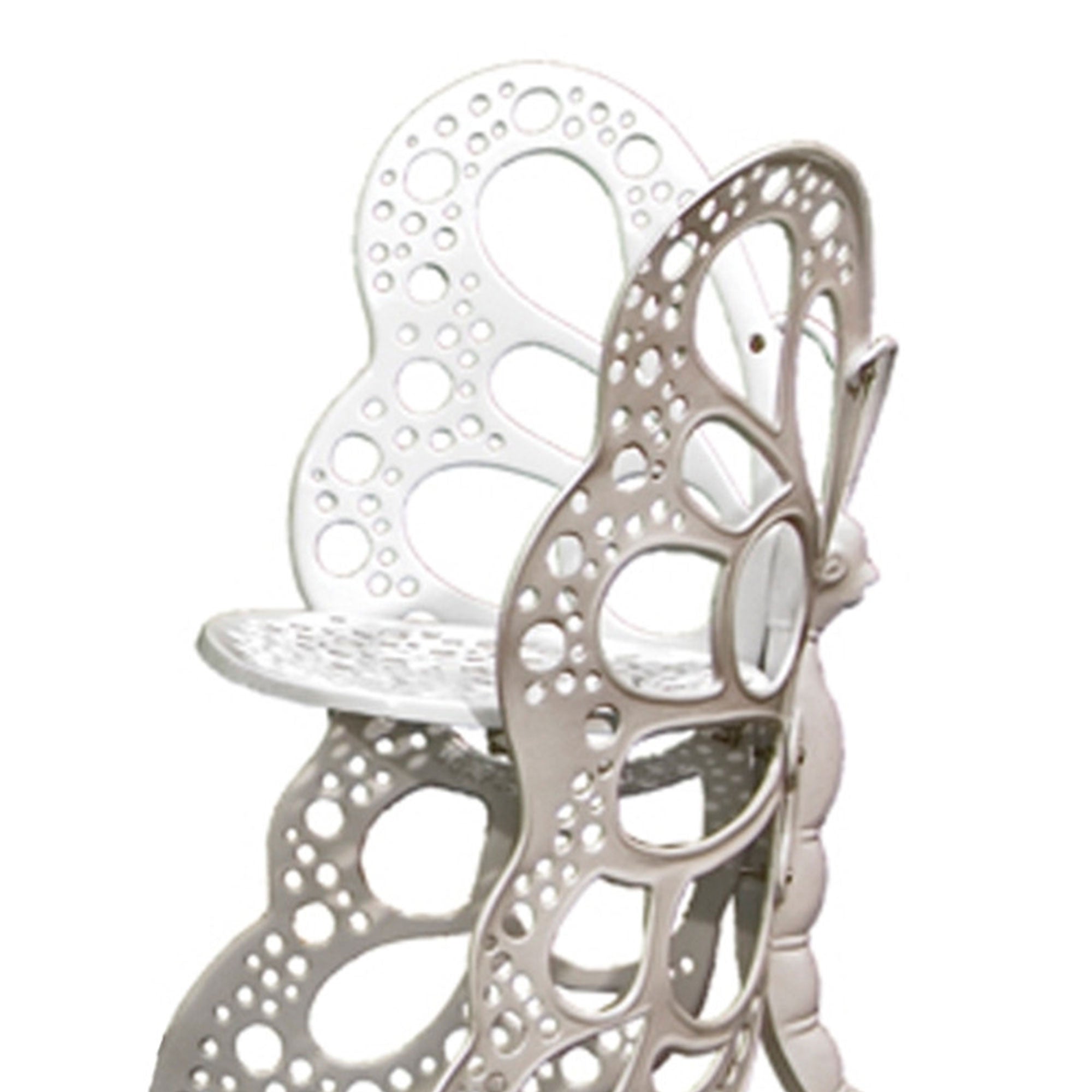 Flower House Indoor Outdoor Metal Butterfly Chair for Patio and Garden, White