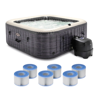 Intex PureSpa Plus Greystone Hot Tub, 94x28", with S1 Filter Cartridge 6-Pack