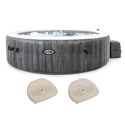 Intex PureSpa Plus Inflatable Bubble Jet Hot Tub with Non-Slip Seats, (2 Pack)