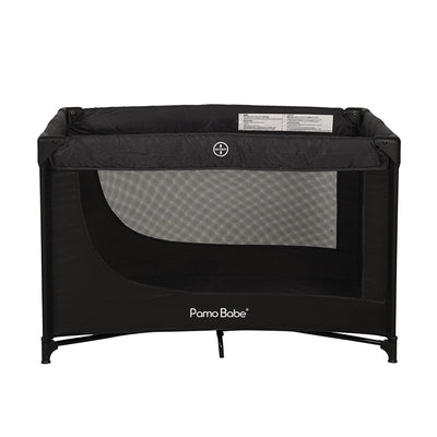 Pamo Babe Portable Enclosed Baby Playpen Crib with Mattress and Carry Bag, Black - VMInnovations
