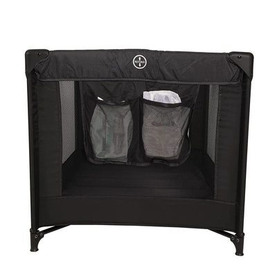 Pamo Babe Portable Enclosed Baby Playpen Crib with Mattress and Carry Bag, Black - VMInnovations