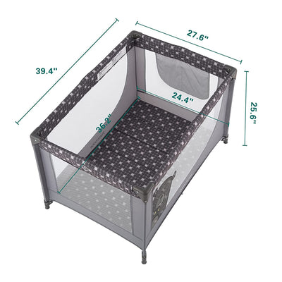 Pamo Babe Enclosed Baby Playpen Crib with Mattress and Carry Bag (Open Box)