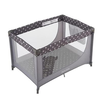 Pamo Babe Portable Enclosed Baby Playpen Crib with Mattress and Carry Bag, Gray