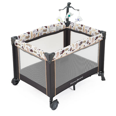 Pamo Babe Bassinet Nursery Center Play Yard Crib with Changing Table, Khaki