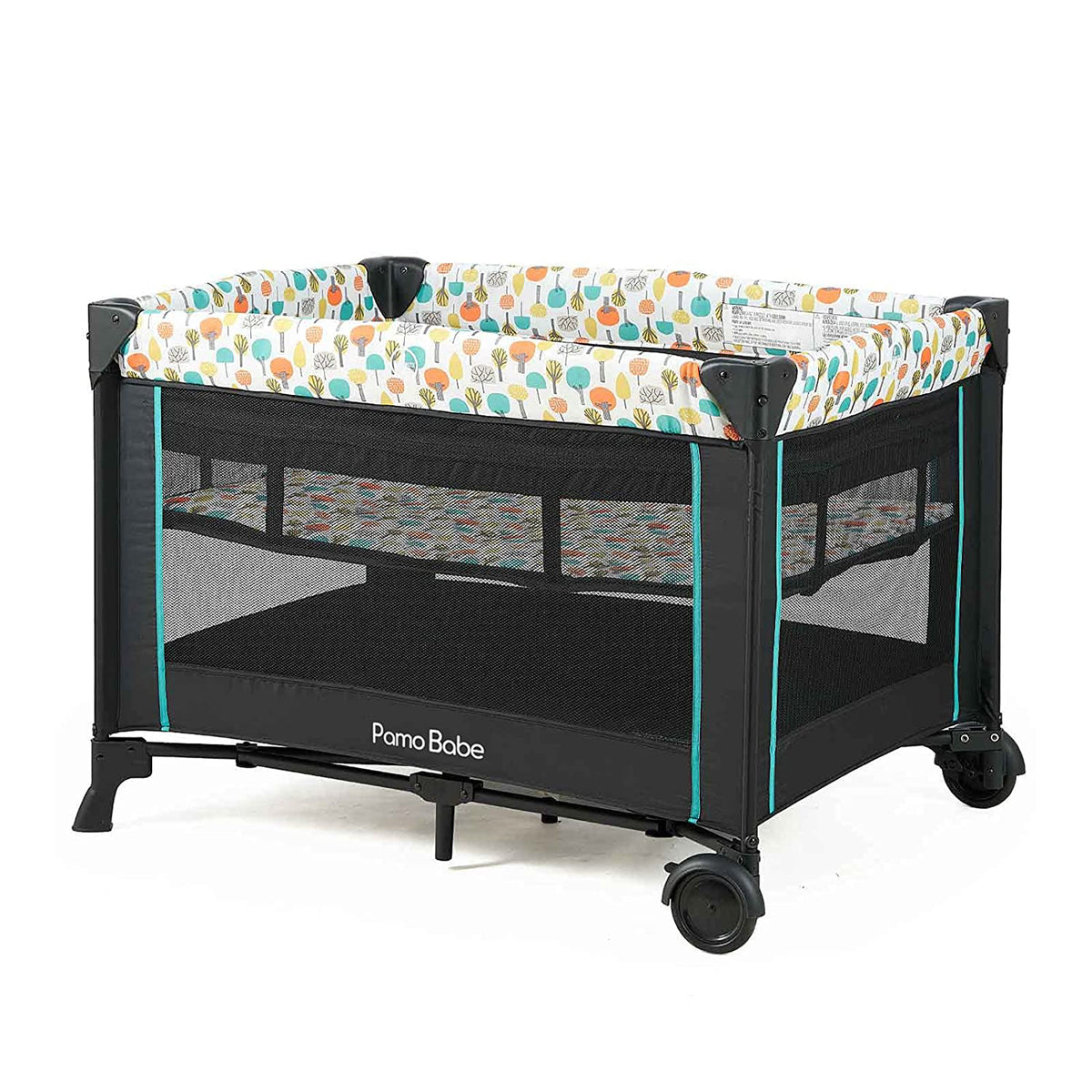 Pamo Babe Bassinet Nursery Center Play Yard Crib with Changing Table, Orange - VMInnovations