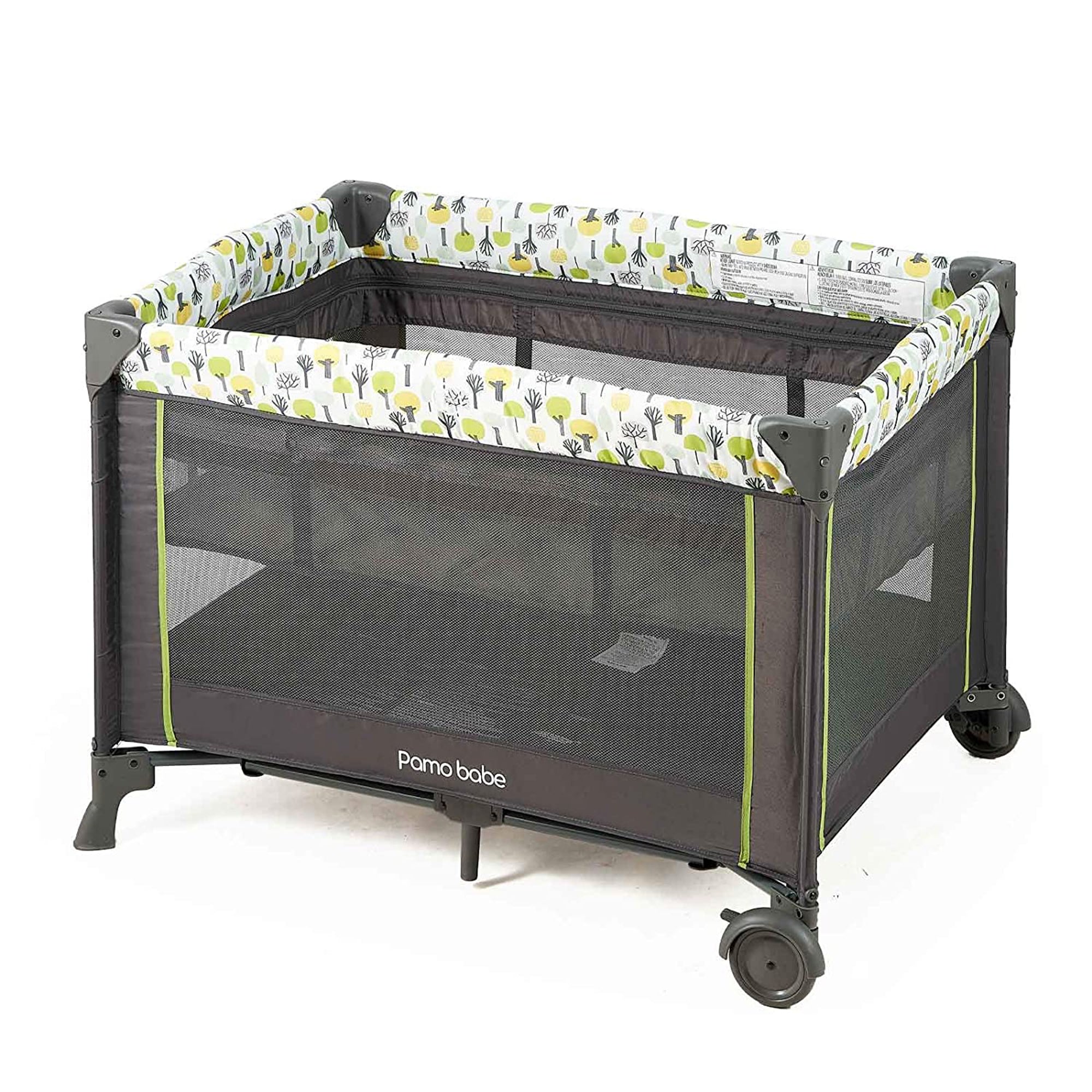 Pamo Babe Bassinet Nursery Center Play Yard Crib with Changing Table, Green - VMInnovations