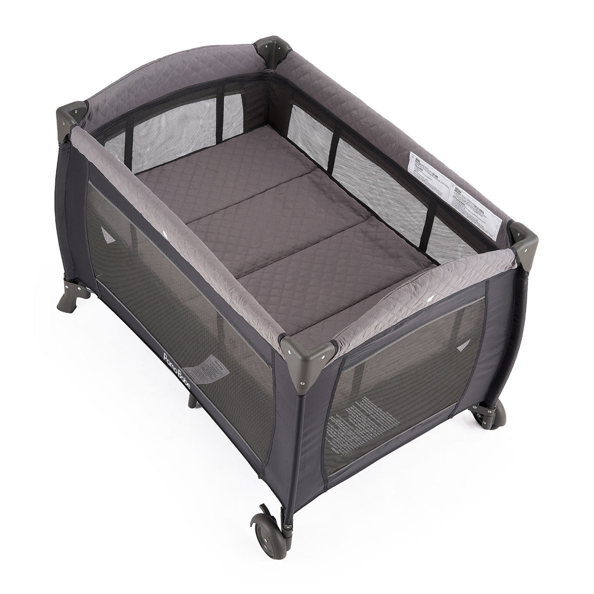 Pamo Babe Newborn Bassinet Nursery Center Play Yard Crib w/ Changing Table, Gray - VMInnovations