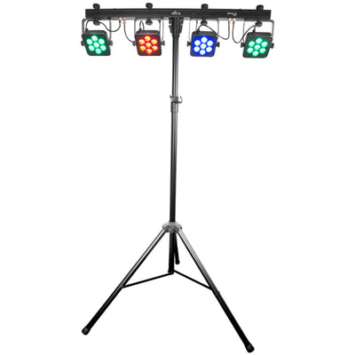 2) Chauvet DJ 4BAR TRI USB LED DMX Wash Light Bar Systems w/ Stands + Travel Bag
