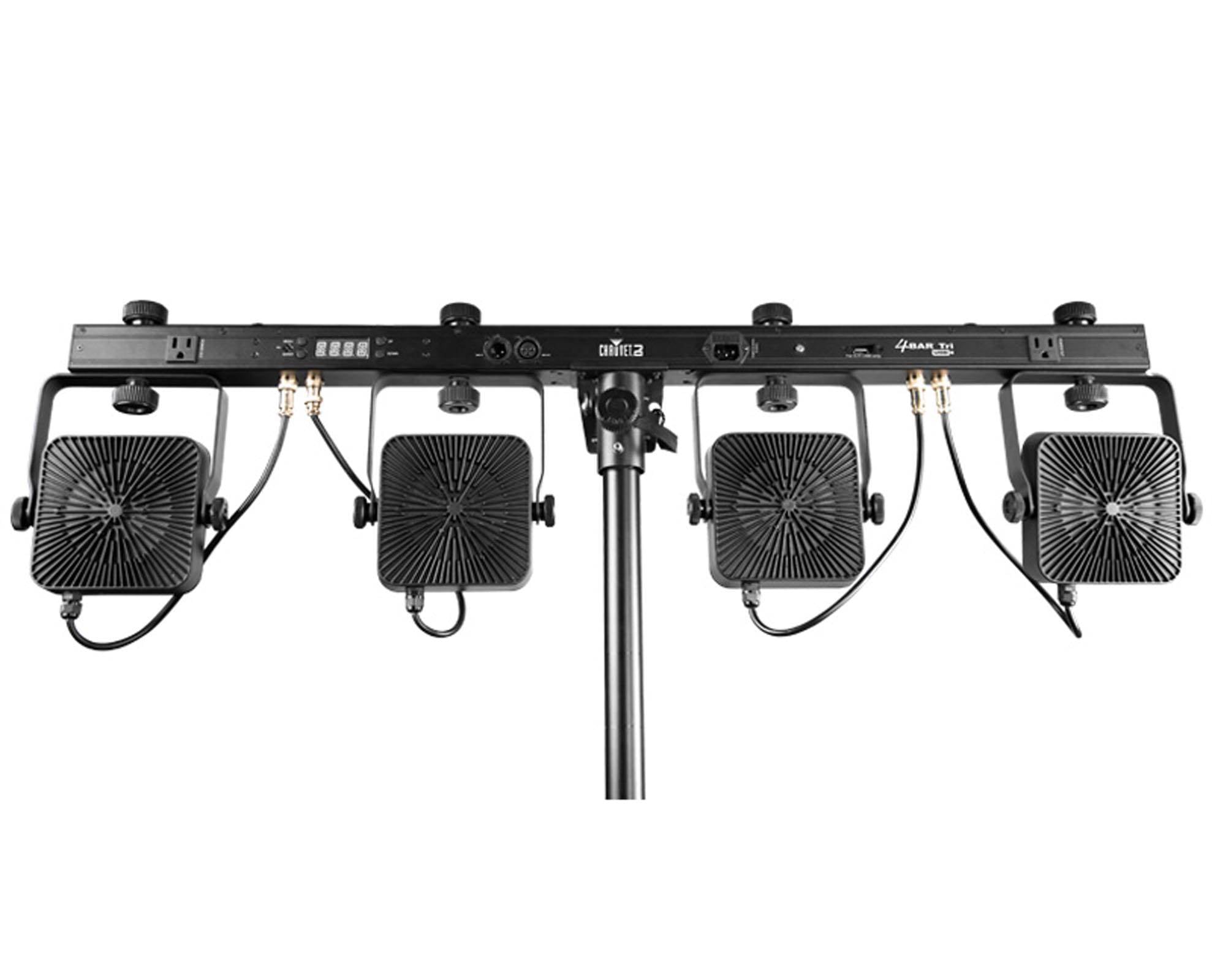2) Chauvet DJ 4BAR TRI USB LED DMX Wash Light Bar Systems w/ Stands + Travel Bag