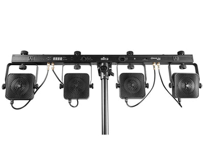 2) Chauvet DJ 4BAR TRI USB LED DMX Wash Light Bar Systems w/ Stands + Travel Bag