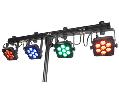 2) Chauvet DJ 4BAR TRI USB LED DMX Wash Light Bar Systems w/ Stands + Travel Bag