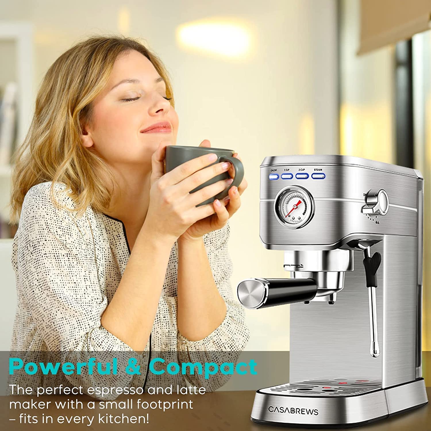 Sincreative Casabrews 20 Bar Brushed Stainless Steel Espresso Machine (Open Box) - VMInnovations
