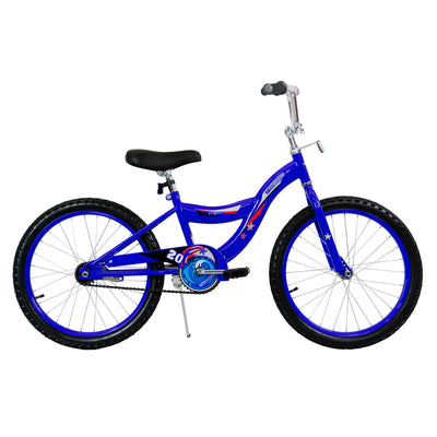 TRACER Logan 20 In Hi-Ten Steel Framed Freestyle BMX Style Beginners Bike, Blue - VMInnovations