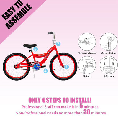TRACER 20 In Hi-Ten Steel Framed Freestyle BMX Style Bike, Red (For Parts) - VMInnovations