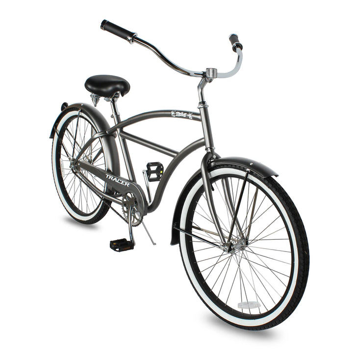 TRACER Taha 26" Beach Cruiser 7 Speed Steel Frame Men's Bicycle,Matte Grey(Used)