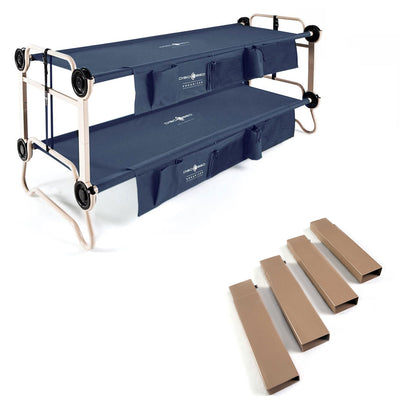Disc-O-Bed Large Cam-O-Bunk Bunked Double Cot + 7" Steel Leg Height Extensions