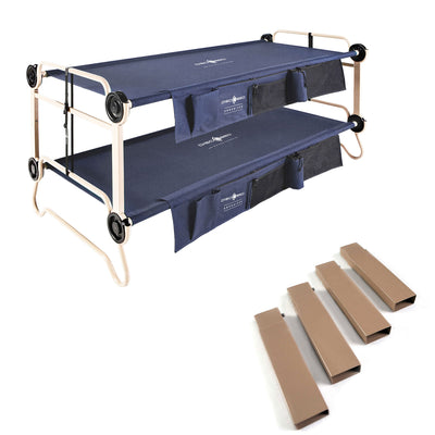 Disc-O-Bed XL Cam-O-Bunk Bunked Double Cot + 7" Steel Leg Height Extensions