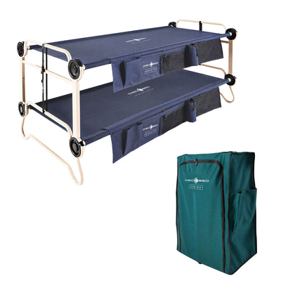 Disc-O-Bed XL Cam-O-Bunk Double Cot + 3 Shelf 6 Compartment Hanging Cabinet