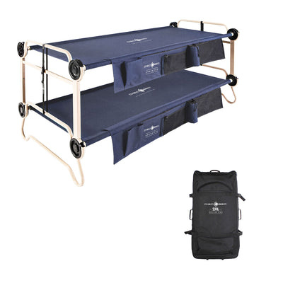 Disc-O-Bed XL Cam-O-Bunk Bunked Double Cot + 2XL Roller Wheel Duffel Bag - VMInnovations
