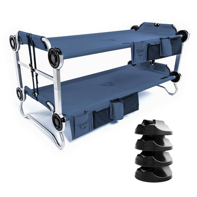 Disc-O-Bed Youth Kid-O-Bunk Benchable Bunk Double Cot w/ No Slip Pads (4 Pack) - VMInnovations