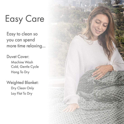 Adult Cotton Weighted Blanket w/ Navy Cover, 60 x 80 In, 15 Lb, Grey (Used) - VMInnovations