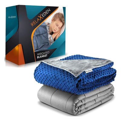Kids Weighted Blanket w/ Navy Cover, 41 x 60 Inch, 10 Lb, Gray (Open Box)