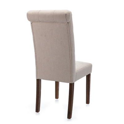 COLAMY Modern Tufted Armless Dining Chair, Solid Wood Legs,Beige(2 Pk)(Open Box) - VMInnovations