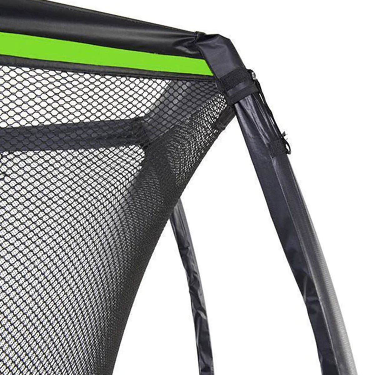 Flex140 14 Foot Trampoline with Enclosure and Ladder, Black and Green (Open Box)