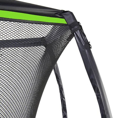 Flex140 14 Foot Trampoline with Enclosure and Ladder, Black and Green (Open Box)