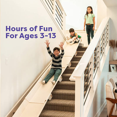 Stairslide Original Stair Mounted Kids Indoor Slide for 9 to 12 Stairs, (4 Pack)