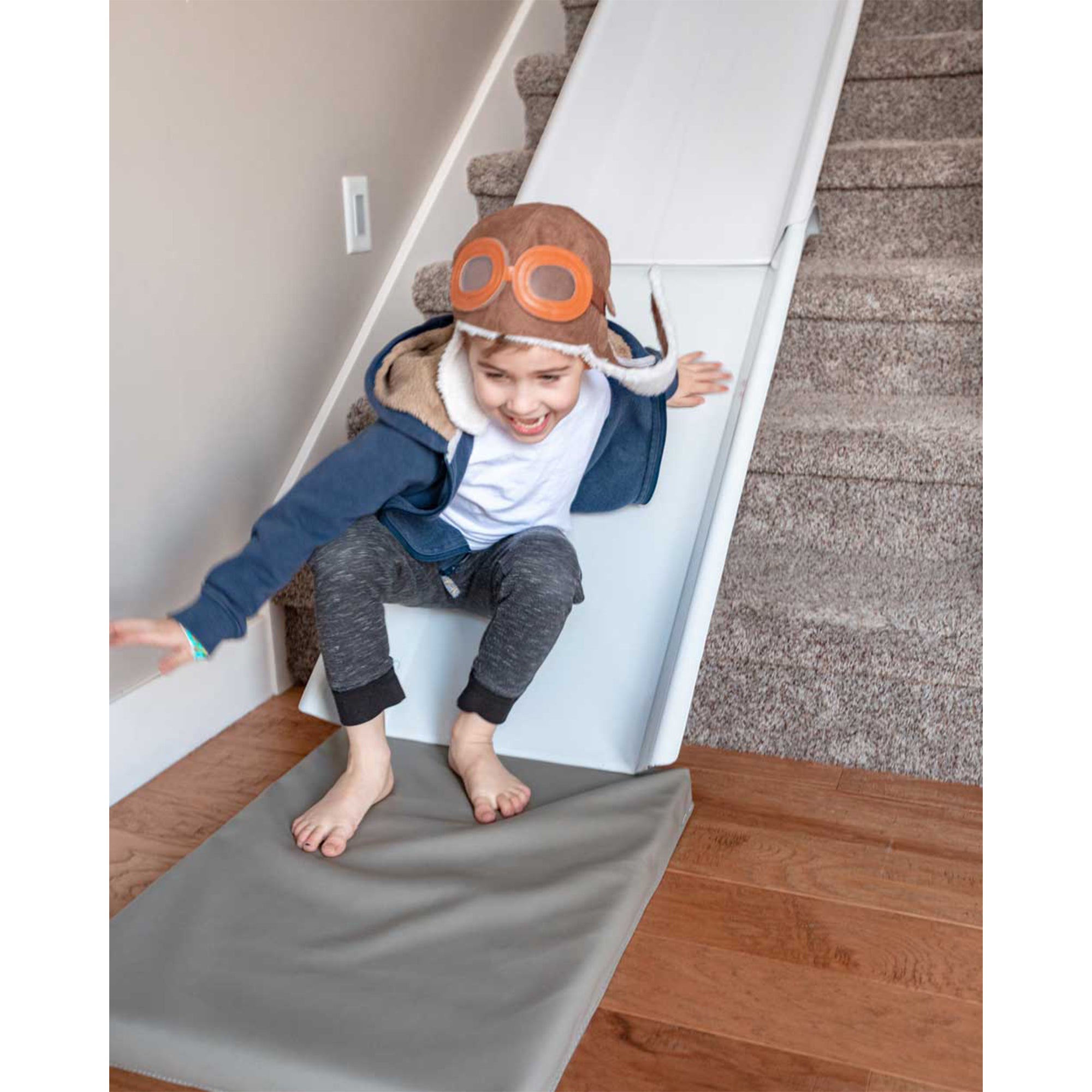 Stairslide Original Non Slip Foam Landing Pad for Safe Landing, 23 x 18 In, Grey - VMInnovations