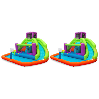 Magic Time Double Hurricane Outdoor Inflatable Water Slide Bounce House (2 Pack)