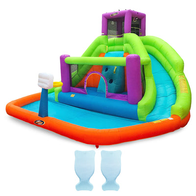 Magic Time Double Hurricane Water Slide Park & COMFY FLOATS Saddle Float (2 Pk) - VMInnovations