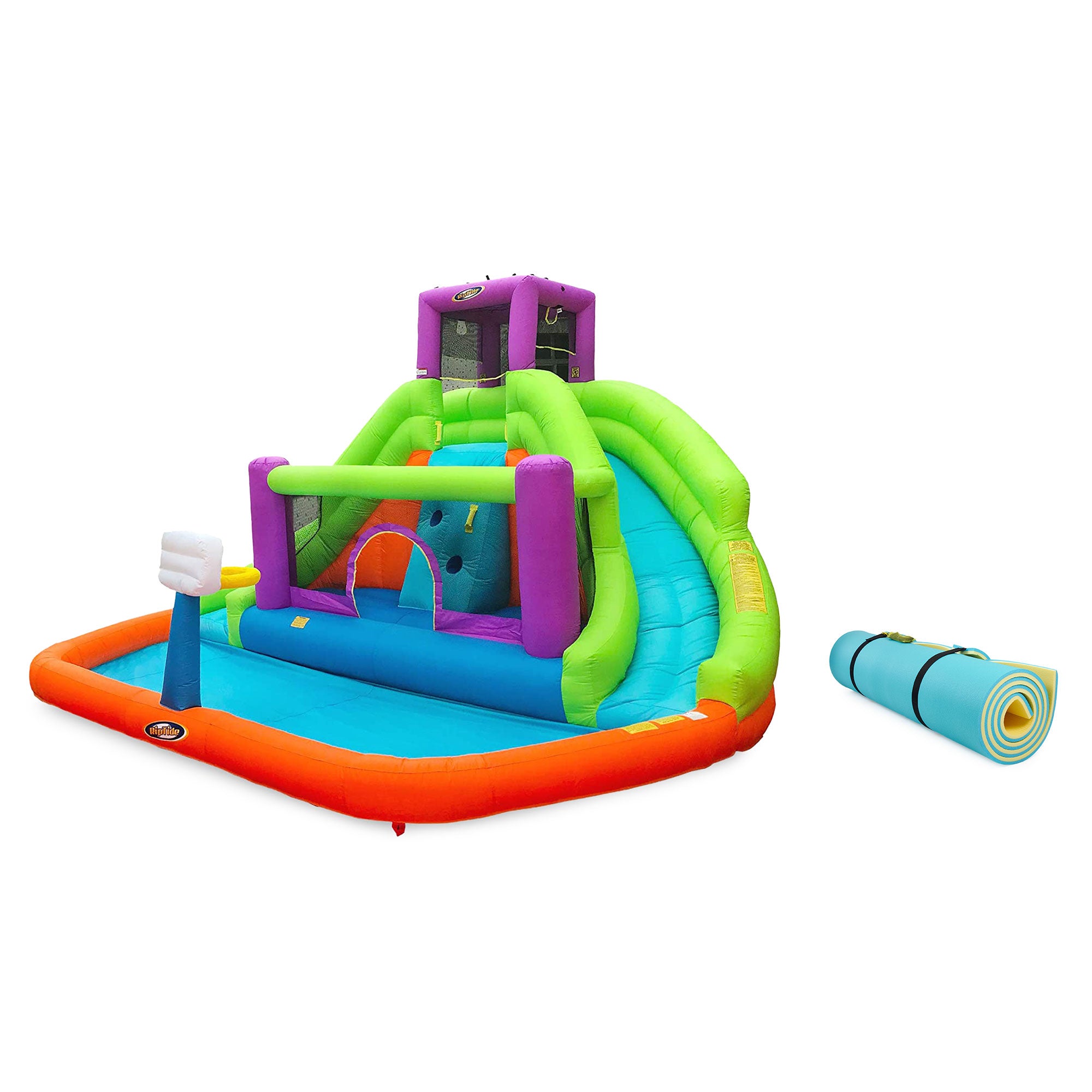 Magic Time Double Hurricane Bounce House w/ Comfy Floats 12x5' Water Pad Float