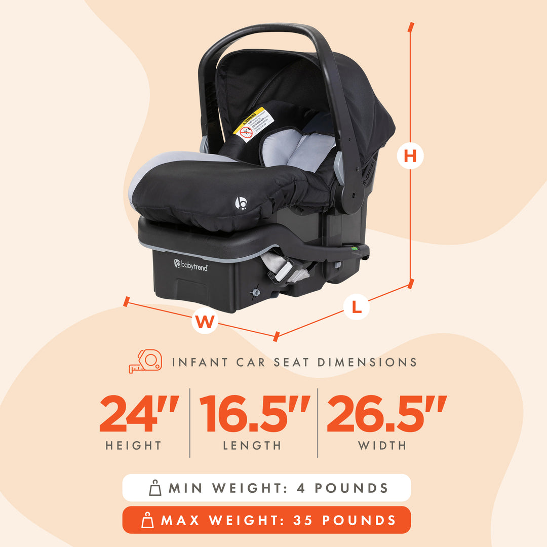 Baby Trend EZ-Lift Plus Lightweight Infant Car Seat, Cozy Cover & Base, Stormy