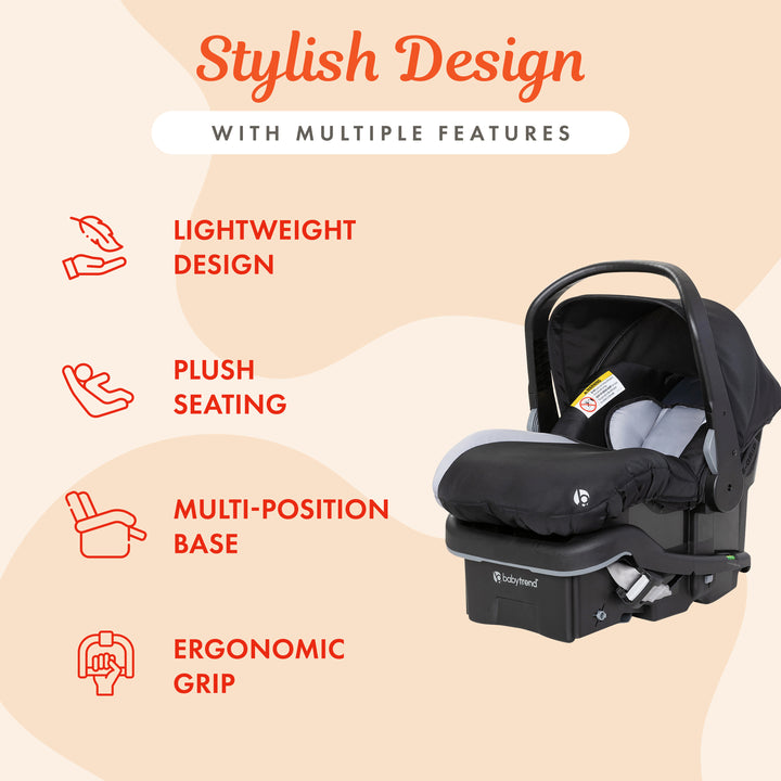 Baby Trend EZ-Lift Plus Lightweight Infant Car Seat, Cozy Cover & Base, Stormy