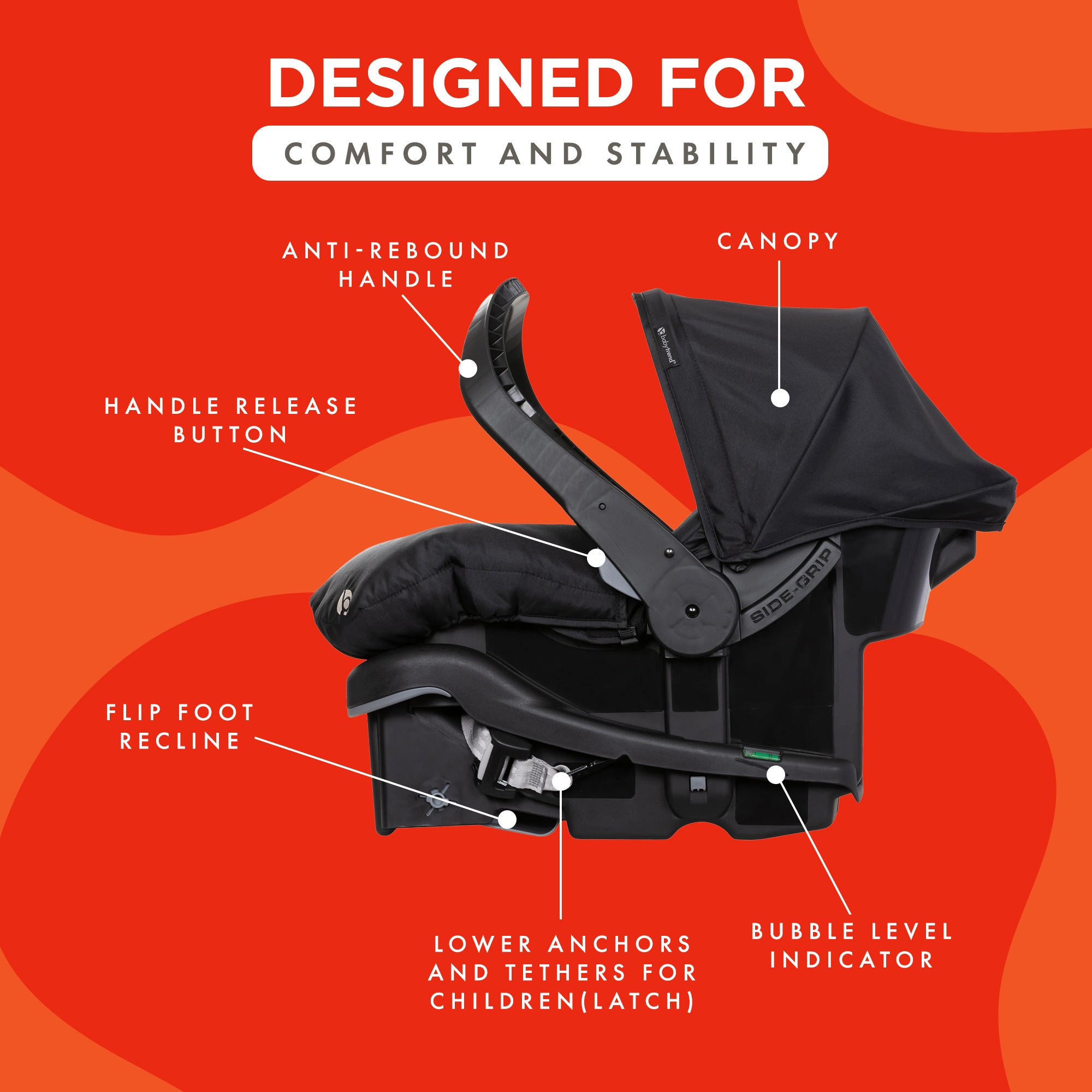 Baby Trend EZ-Lift Plus Lightweight Infant Car Seat w/ Cozy Cover, Modern Khaki - VMInnovations
