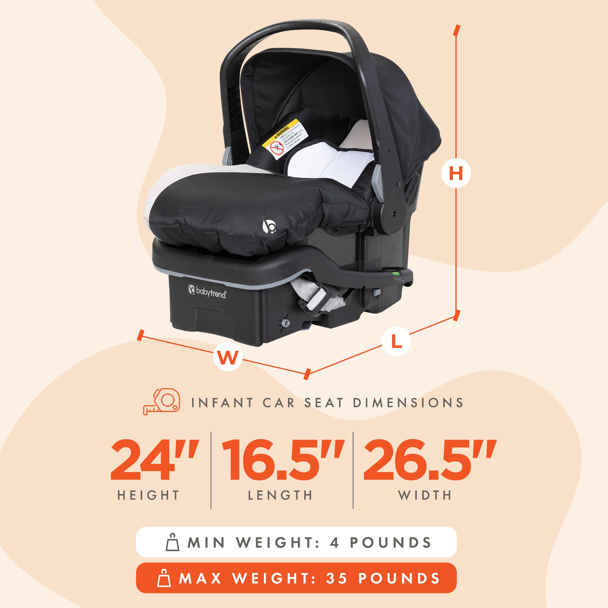 Baby Trend EZ-Lift Lightweight Infant Car Seat w/ Cozy Cover, Khaki (Open Box) - VMInnovations