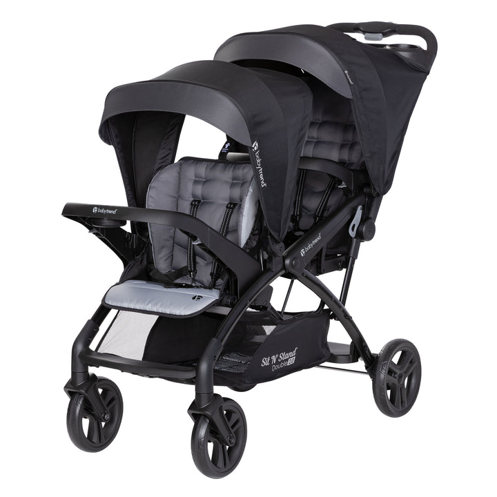 Sit N' Stand Double Stroller 2.0 DLX w/5 Point Safety Harness, Stormy (Open Box)