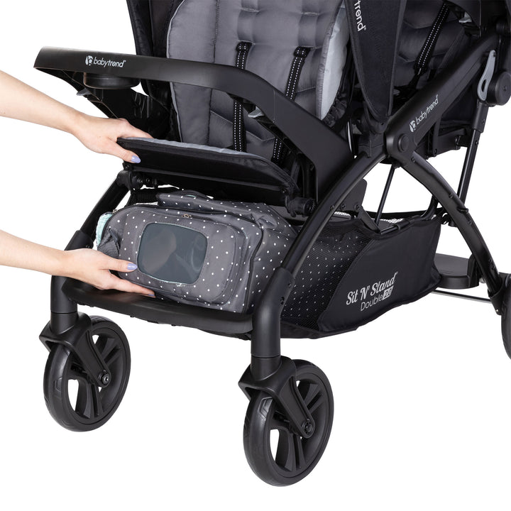 Sit N' Stand Double Stroller 2.0 DLX w/5 Point Safety Harness, Stormy (Open Box)